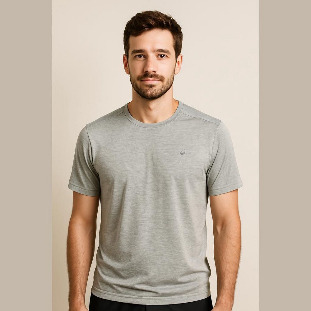 ASICS Gray Athletic T Shirt Medium